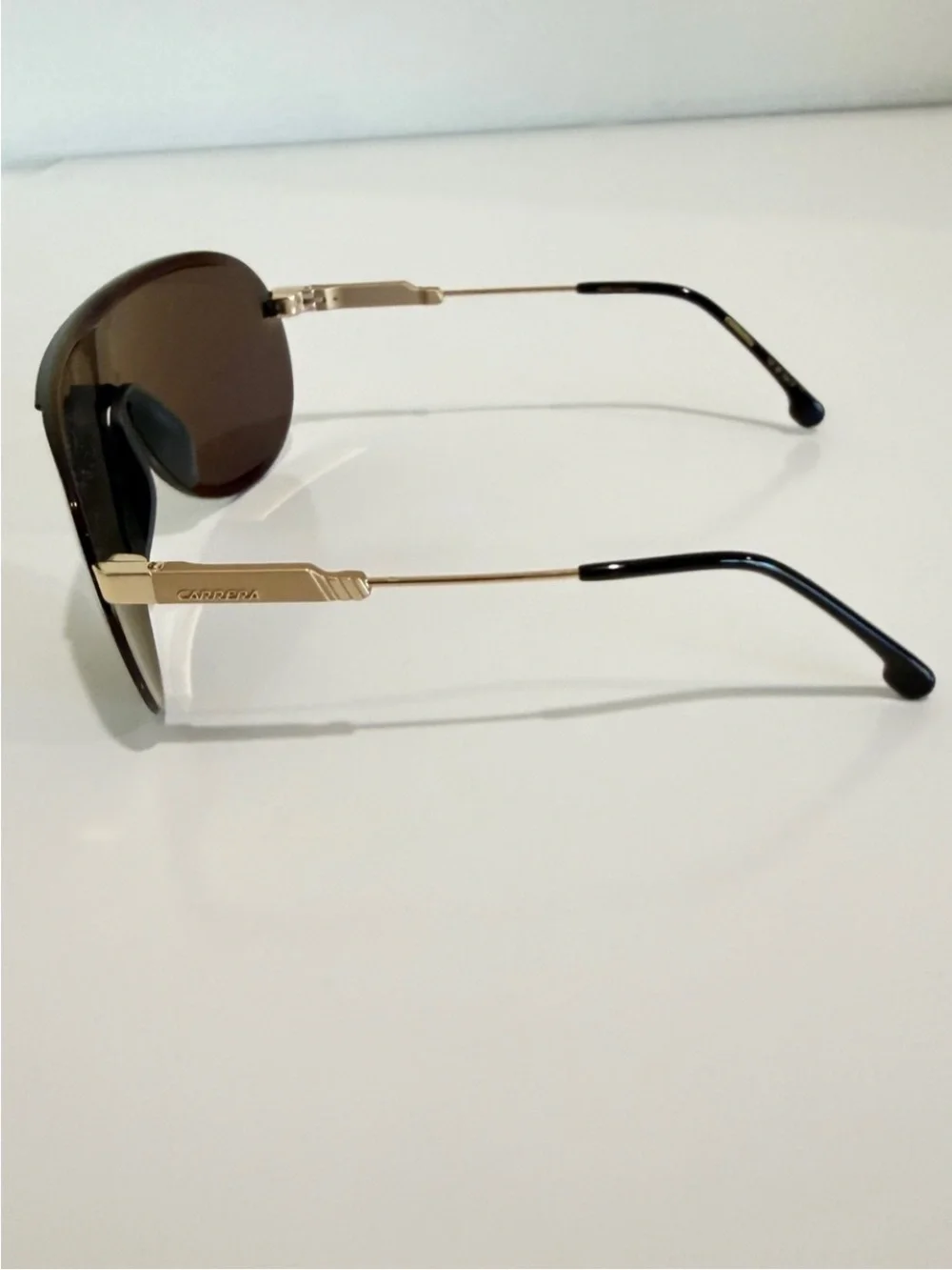 NWOT Carrera Superchampion Special Edition Black Gold Aviator Sunglasses 2M22K